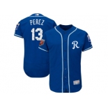 Men Kansas City Royals #13 Salvador Perez Majestic Royal 2018 Spring Training Flex Base Player Jersey