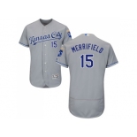 Men Kansas City Royals #15 Whit Merrifield Grey Flexbase Authentic Collection Stitched MLB Jersey