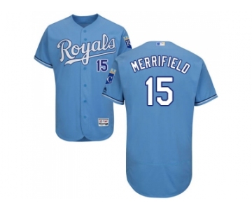 Men Kansas City Royals #15 Whit Merrifield Light Blue Flexbase Authentic Collection Stitched MLB Jersey