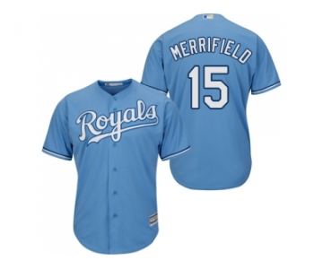 Men Kansas City Royals #15 Whit Merrifield Light Blue New Cool Base Alternate 1 Stitched MLB Jersey