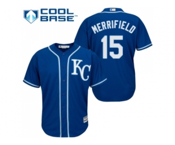 Men Kansas City Royals #15 Whit Merrifield Royal Blue New Cool Base Alternate 2 Stitched MLB Jersey