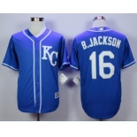 Men Kansas City Royals #16 Bo Jackson Blue 2016 Official Cool Base Jersey