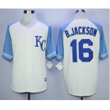 Men Kansas City Royals #16 Bo Jackson Cream 2016 Official Cool Base Jersey