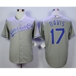 Men Kansas City Royals #17 Wade Davis Gray 2016 Official Cool Base Jersey