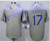 Men Kansas City Royals #17 Wade Davis Gray 2016 Official Cool Base Jersey