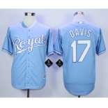 Men Kansas City Royals #17 Wade Davis Light Blue 2016 Official Cool Base Jersey