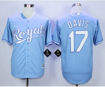 Men Kansas City Royals #17 Wade Davis Light Blue 2016 Official Cool Base Jersey