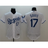 Men Kansas City Royals #17 Wade Davis Majestic White Flexbase Authentic Collection Player Jersey