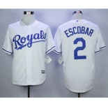 Men Kansas City Royals #2 Alcides Escobar White 2016 Official Cool Base Jerse