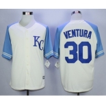 Men Kansas City Royals #30 Yordano Ventura Cream 2016 Official Cool Base Jersey