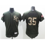 Men Kansas City Royals #35 Eric Hosmer Majestic Green Salute to Service Flexbase Authentic Collection Jersey