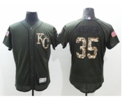 Men Kansas City Royals #35 Eric Hosmer Majestic Green Salute to Service Flexbase Authentic Collection Jersey