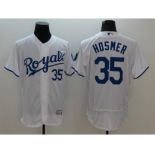 Men Kansas City Royals #35 Eric Hosmer Majestic White Flexbase Authentic Collection Player Jersey