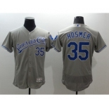 Men Kansas City Royals #35 Eric Hosmer Majestic grey Flexbase Authentic Collection Player Jersey