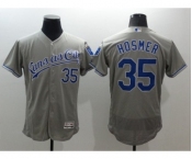 Men Kansas City Royals #35 Eric Hosmer Majestic grey Flexbase Authentic Collection Player Jersey