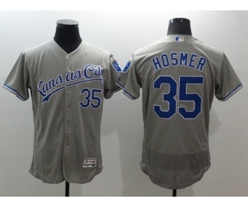 Men Kansas City Royals #35 Eric Hosmer Majestic grey Flexbase Authentic Collection Player Jersey