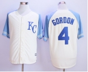 Men Kansas City Royals #4 Alex Gordon Cream 2016 Official Cool Base Jersey