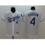 Men Kansas City Royals #4 Alex Gordon Majestic White Flexbase Authentic Collection Player Jersey