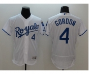 Men Kansas City Royals #4 Alex Gordon Majestic White Flexbase Authentic Collection Player Jersey