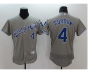 Men Kansas City Royals #4 Alex Gordon Majestic grey Flexbase Authentic Collection Player Jersey