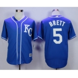 Men Kansas City Royals #5 George Brett Blue 2016 Official Cool Base Jersey