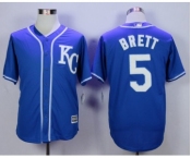 Men Kansas City Royals #5 George Brett Blue 2016 Official Cool Base Jersey