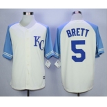 Men Kansas City Royals #5 George Brett Cream 2016 Official Cool Base Jersey