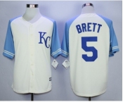 Men Kansas City Royals #5 George Brett Cream 2016 Official Cool Base Jersey