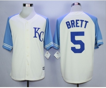 Men Kansas City Royals #5 George Brett Cream 2016 Official Cool Base Jersey