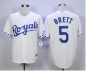 Men Kansas City Royals #5 George Brett White 2016 Official Cool Base Jersey