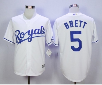 Men Kansas City Royals #5 George Brett White 2016 Official Cool Base Jersey