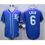 Men Kansas City Royals #6 Lorenzo Cain Blue 2016 Official Cool Base Jersey