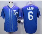 Men Kansas City Royals #6 Lorenzo Cain Blue 2016 Official Cool Base Jersey