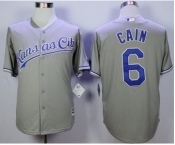 Men Kansas City Royals #6 Lorenzo Cain Gray 2016 Official Cool Base Jersey