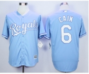 Men Kansas City Royals #6 Lorenzo Cain Light Blue 2016 Official Cool Base Jersey