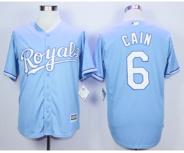 Men Kansas City Royals #6 Lorenzo Cain Light Blue 2016 Official Cool Base Jersey