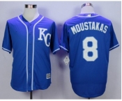 Men Kansas City Royals #8 Mike Moustakas Blue 2016 Official Cool Base Jersey