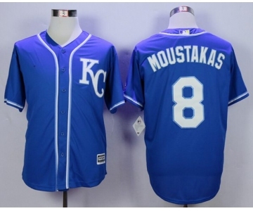 Men Kansas City Royals #8 Mike Moustakas Blue 2016 Official Cool Base Jersey