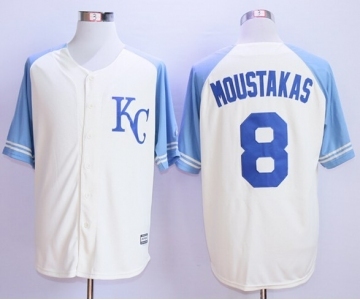 Men Kansas City Royals #8 Mike Moustakas Cream 2016 Official Cool Base Jersey