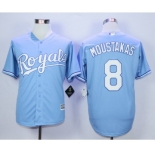 Men Kansas City Royals #8 Mike Moustakas Light Blue 2016 Official Cool Base Jersey