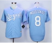 Men Kansas City Royals #8 Mike Moustakas Light Blue 2016 Official Cool Base Jersey