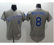 Men Kansas City Royals #8 Mike Moustakas Majestic grey Flexbase Authentic Collection Player Jersey