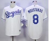 Men Kansas City Royals #8 Mike Moustakas White 2016 Official Cool Base Jersey