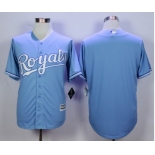 Men Kansas City Royals Blank Light Blue 2016 Official Cool Base Jersey