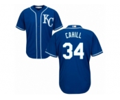 Men Majestic Kansas City Royals #34 Trevor Cahill Replica Blue Alternate 2 Cool Base MLB Jersey