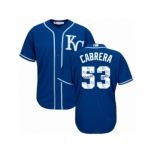 Men Majestic Kansas City Royals #53 Melky Cabrera Blue Authentic Blue Team Logo Fashion Cool Base MLB Jersey