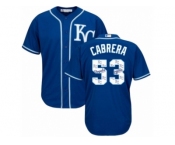 Men Majestic Kansas City Royals #53 Melky Cabrera Blue Authentic Blue Team Logo Fashion Cool Base MLB Jersey