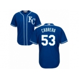 Men Majestic Kansas City Royals #53 Melky Cabrera Replica Blue Alternate 2 Cool Base MLB Jersey