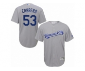 Men Majestic Kansas City Royals #53 Melky Cabrera Replica Grey Road Cool Base MLB Jersey