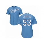 Men Majestic Kansas City Royals #53 Melky Cabrera Replica Light Blue Alternate 1 Cool Base MLB Jersey